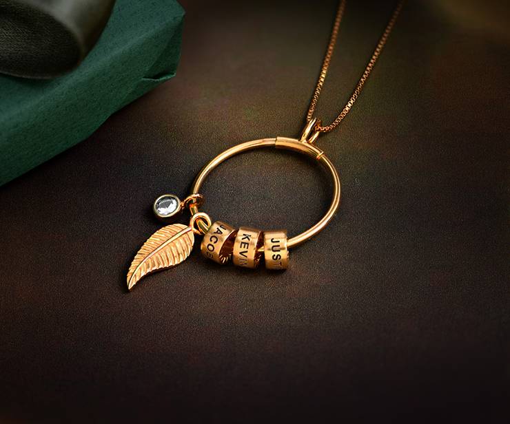 Linda Circle Pendant Necklace in 18ct Gold Vermeil