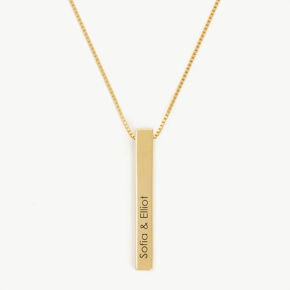 Totem 3D Bar Necklace in 18ct Gold Plating