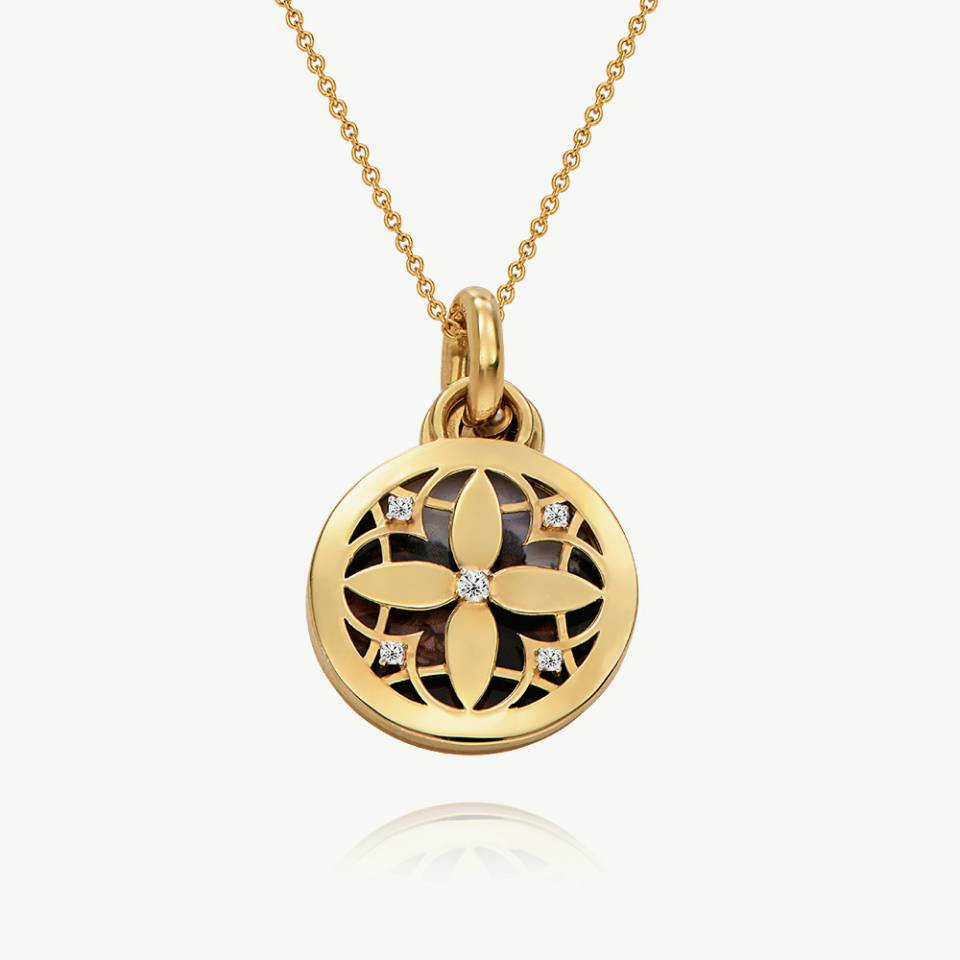 Floret Photo Pendant Necklace in 18ct Gold Plating