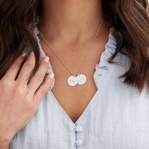 Mother's Jewelry - Personalized Disc Necklace in Silver-3 product photo