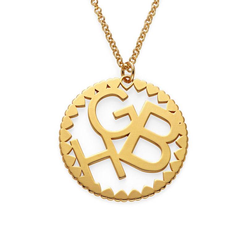 Multi Initials Circle Necklace in Gold Plating-3 product photo