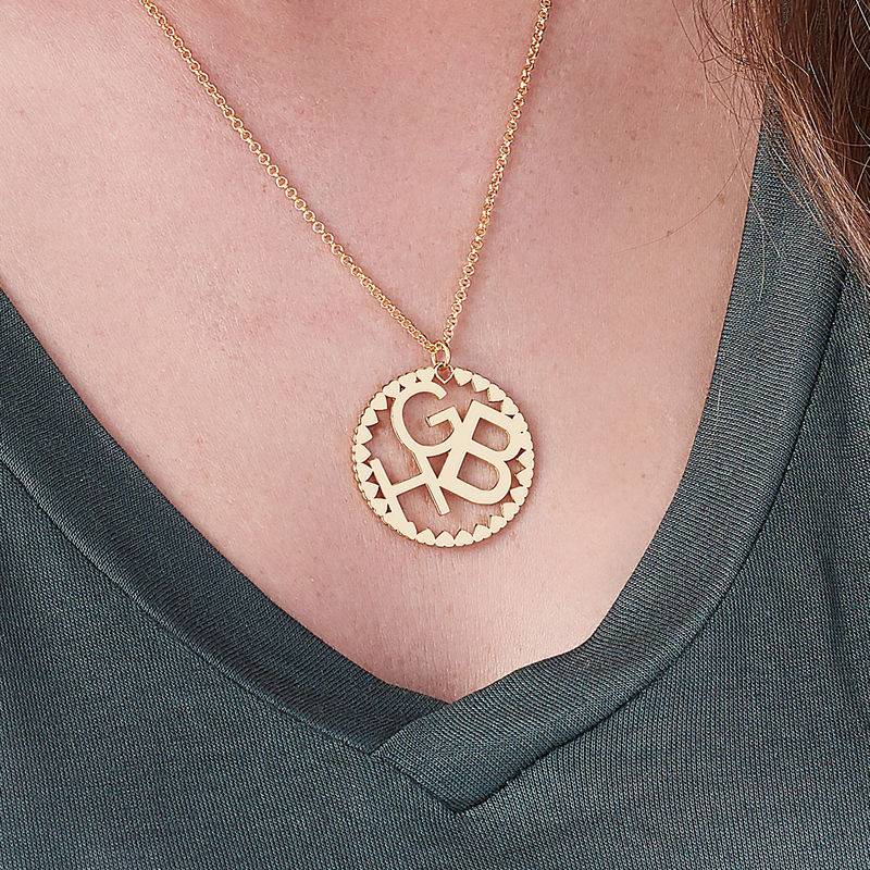 Multi Initials Circle Necklace in Gold Plating-1 product photo