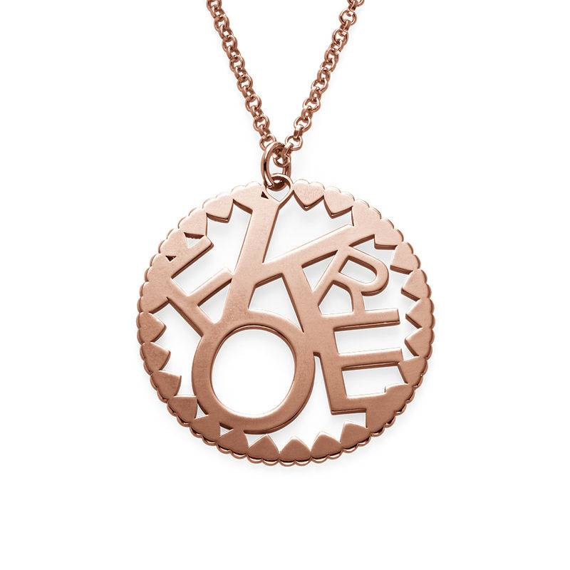 Multi Initials Circle Necklace in Rose Gold Plating-1 product photo