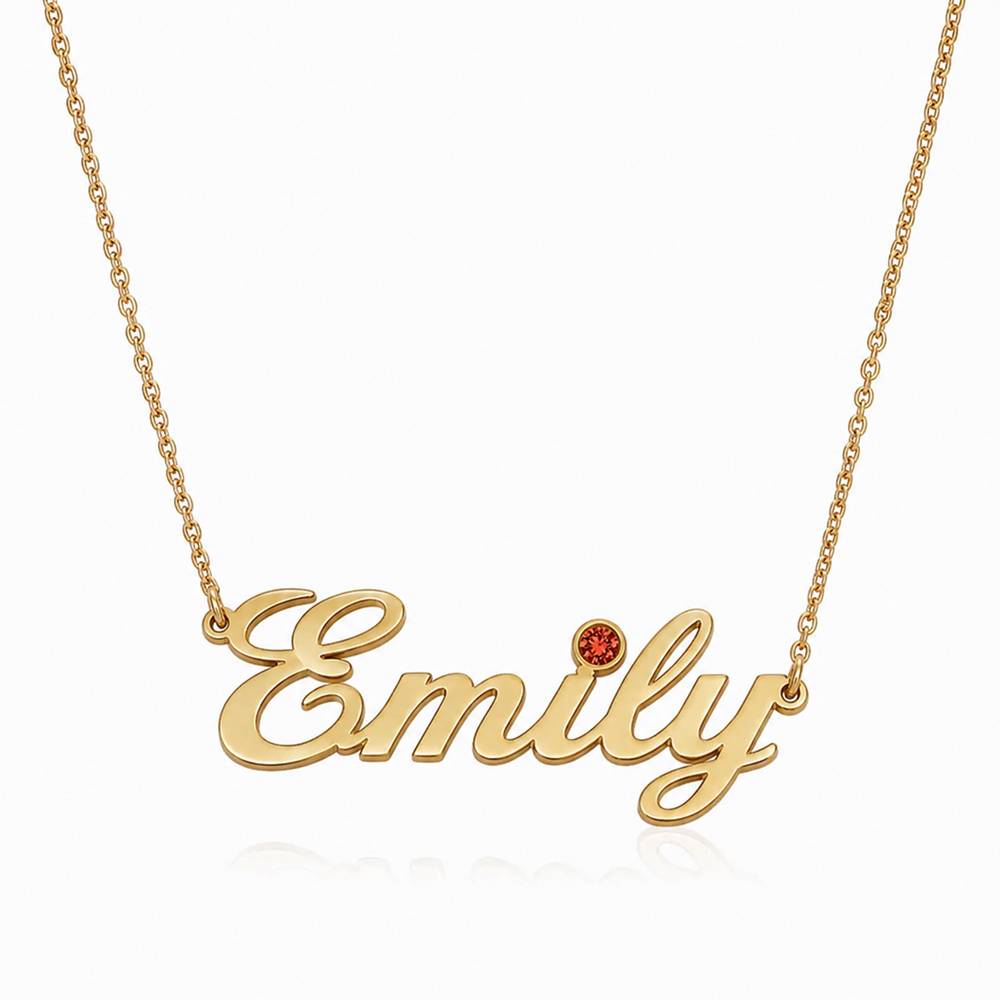 Name Necklace with Birthstone in Gold Plating-2 Name Necklace with Birthstone in Gold Plating-2 product photo
