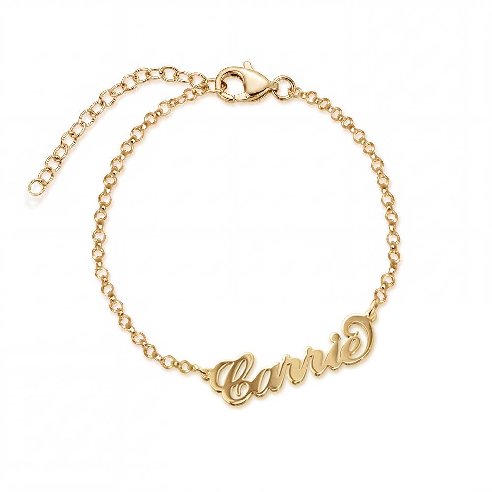 Carrie Name Bracelet in Gold Vermeil-4 product photo