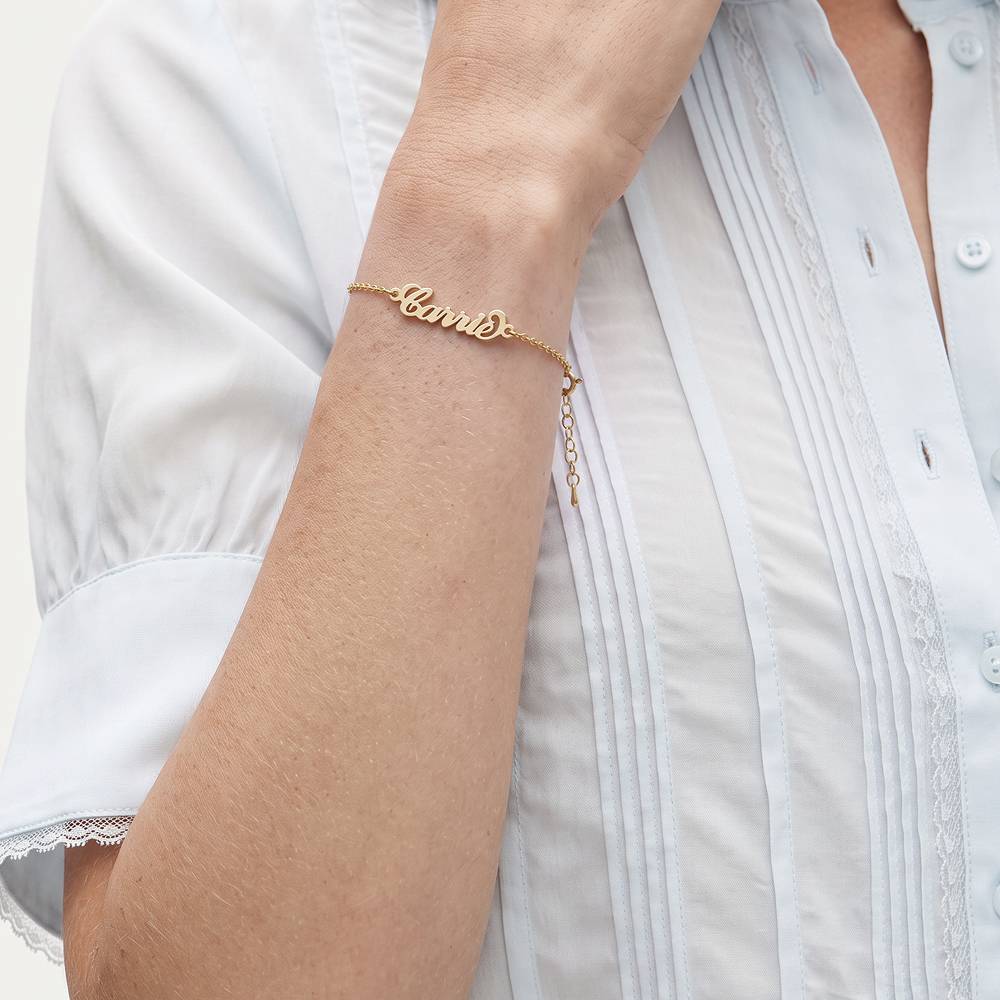 Carrie Name Bracelet in Gold Vermeil-3 product photo