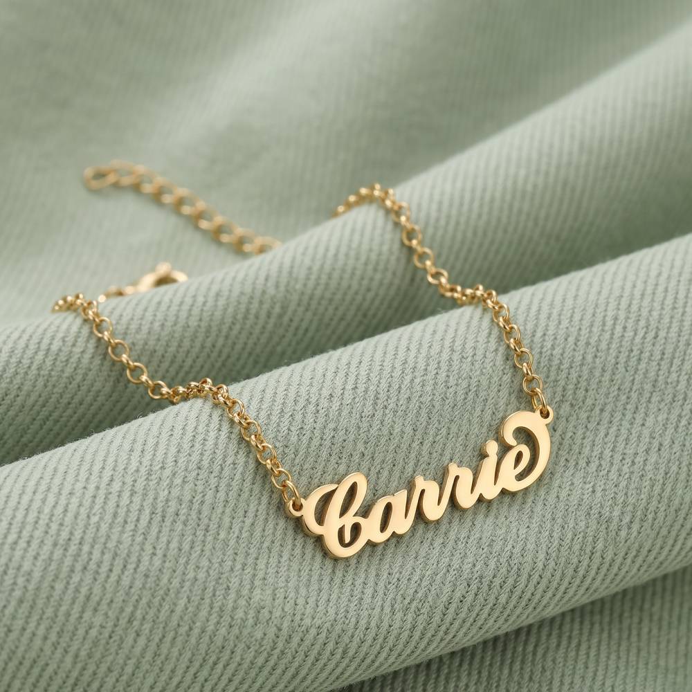 Carrie Name Bracelet in Gold Vermeil-5 product photo