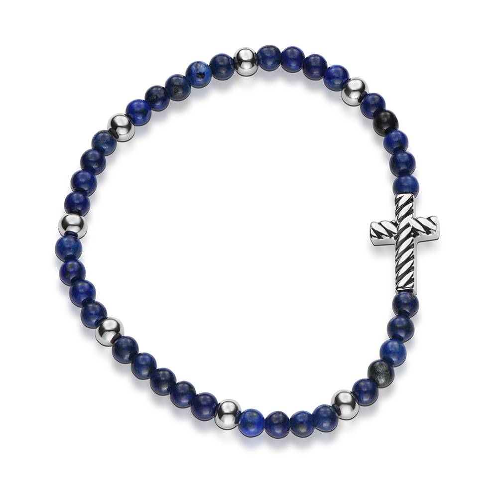 Adam's Adjustable Semi-Precious Rope Cross Bracelet for Men-2 product photo