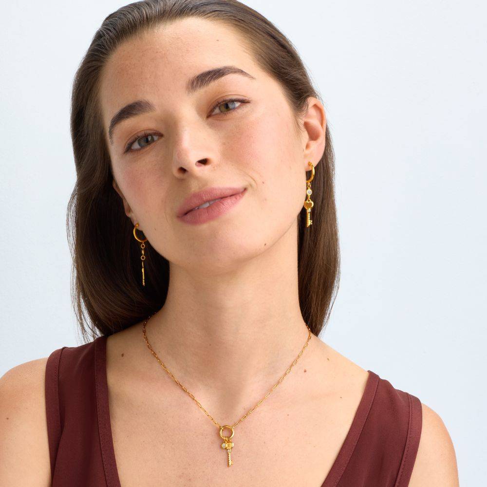 All Locked In Initial Necklace in Gold With Diamond-1 All Locked In Initial Necklace in Gold With Diamond-1 product photo