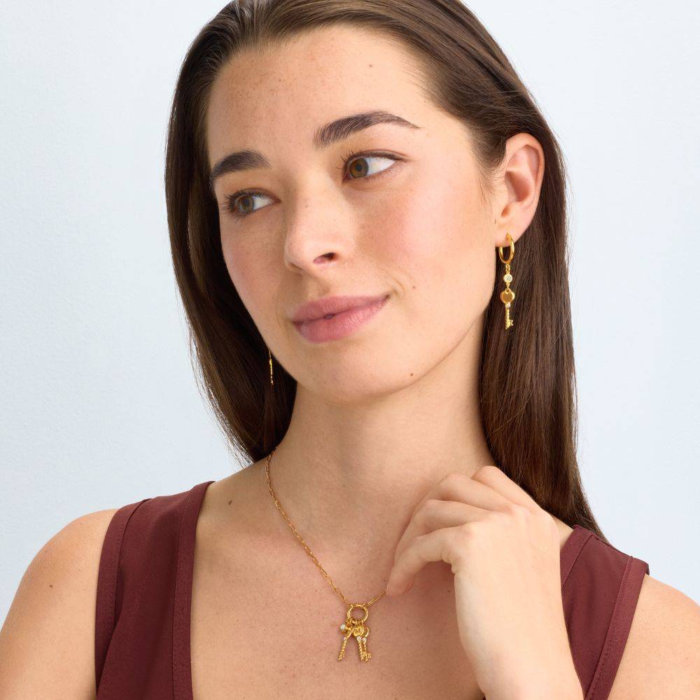 All Locked In Initial Necklace in Gold With Diamond-2 All Locked In Initial Necklace in Gold With Diamond-2 product photo