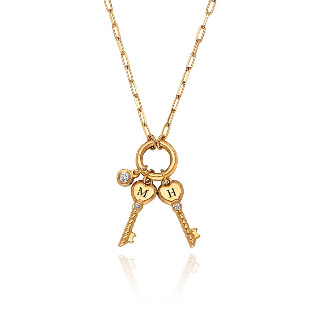 All Locked In Initial Necklace in Gold With Diamond-5 All Locked In Initial Necklace in Gold With Diamond-5 product photo