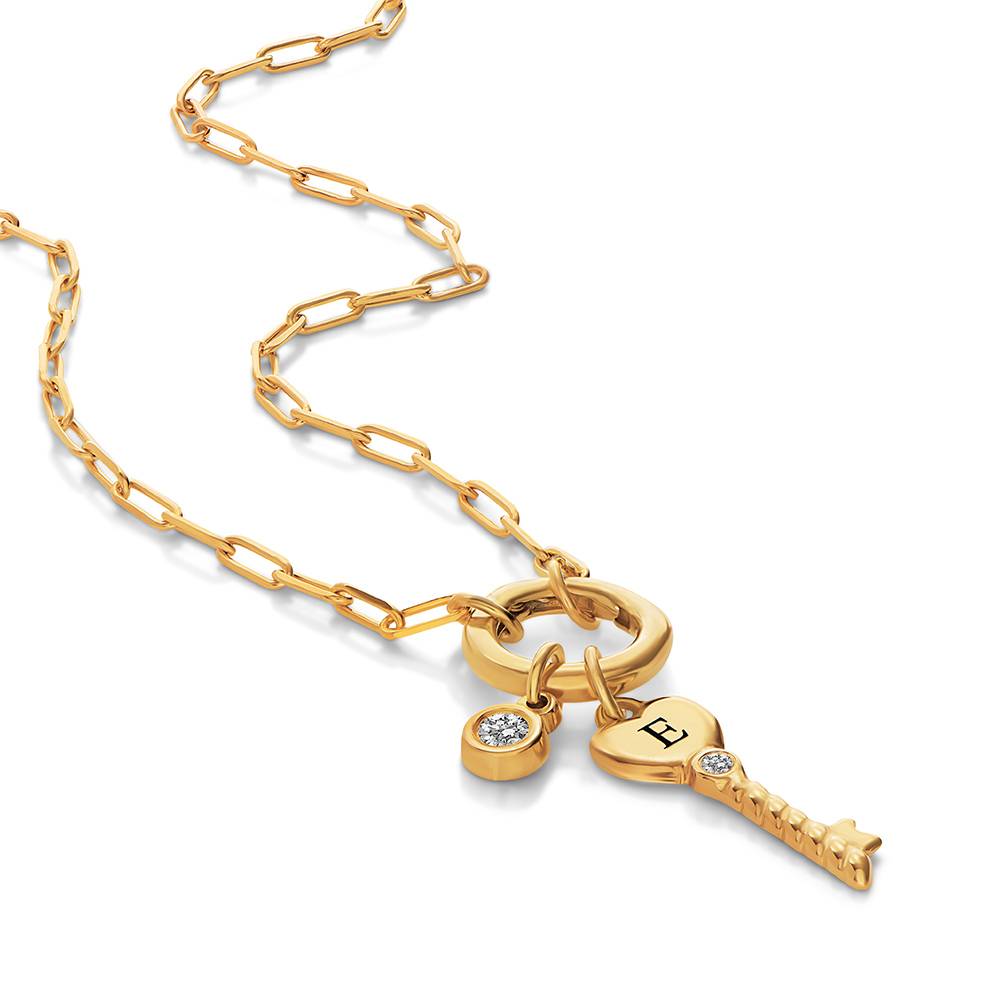 All Locked In Initial Necklace in Gold With Diamond-6 All Locked In Initial Necklace in Gold With Diamond-6 product photo