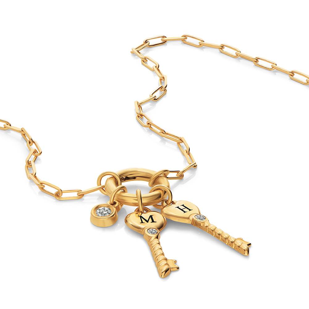 All Locked In Initial Necklace in Gold With Diamond-3 All Locked In Initial Necklace in Gold With Diamond-3 product photo