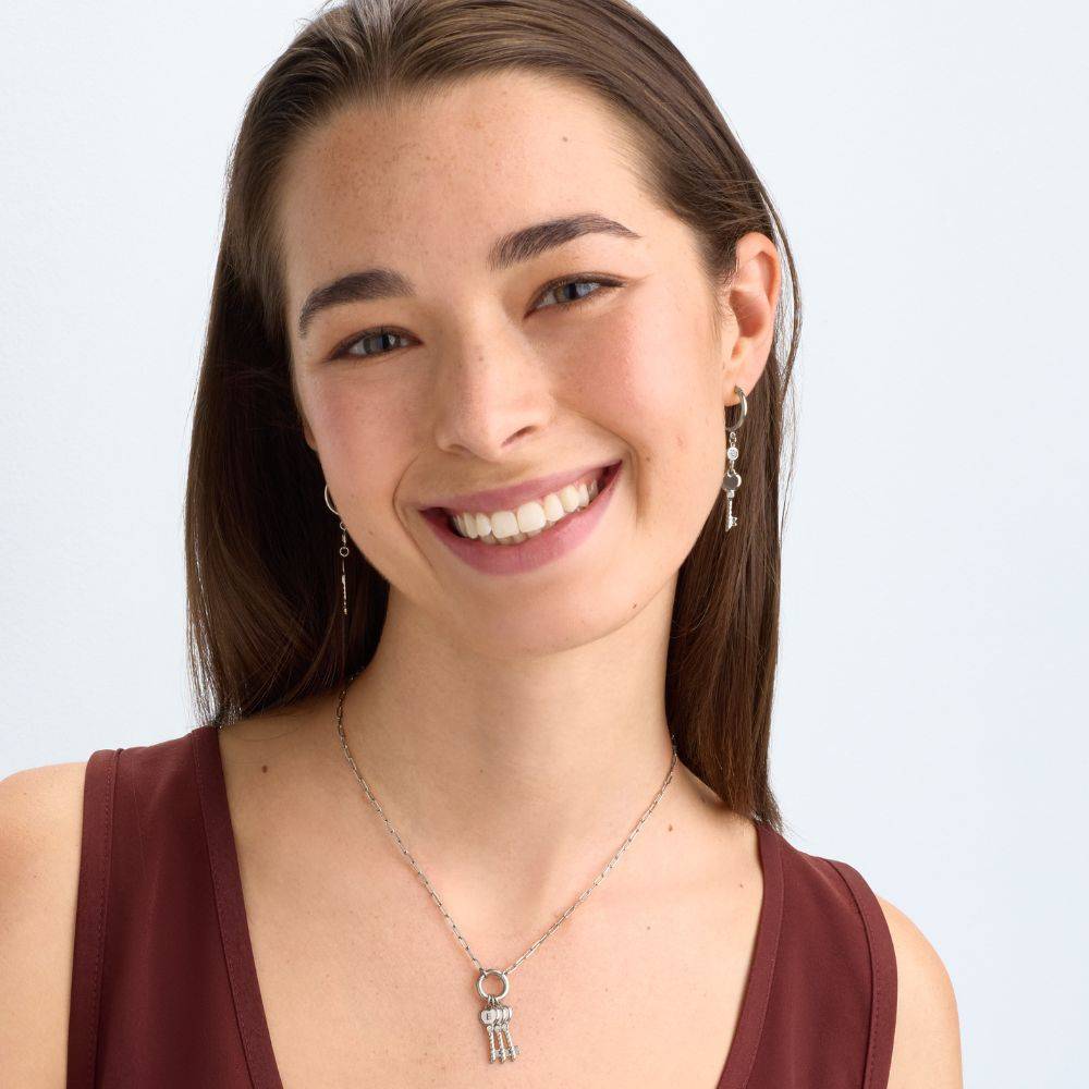 All Locked In Initial Necklace in Silver-3 All Locked In Initial Necklace in Silver-3 product photo