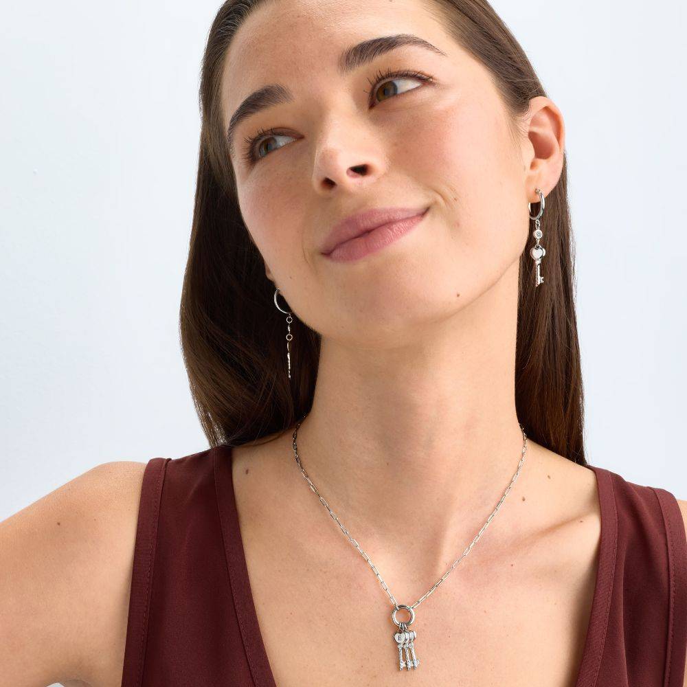 All Locked In Initial Necklace in Silver-5 All Locked In Initial Necklace in Silver-5 product photo