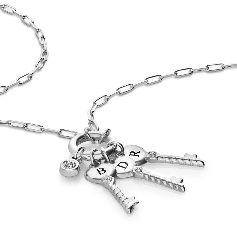 All Locked In Initial Necklace in Silver with Diamond-5 All Locked In Initial Necklace in Silver with Diamond-5 product photo