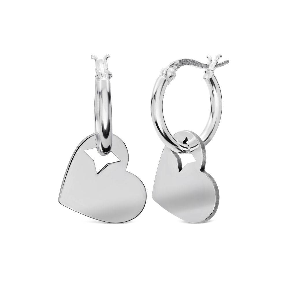 Always Hearts Hoop Earrings in Sterling Silver-3 Always Hearts Hoop Earrings in Sterling Silver-3 product photo