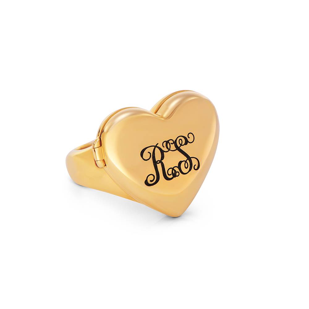 Always in My Heart  Photo Monogram Ring in Gold Finish-1 Always in My Heart  Photo Monogram Ring in Gold Finish-1 product photo