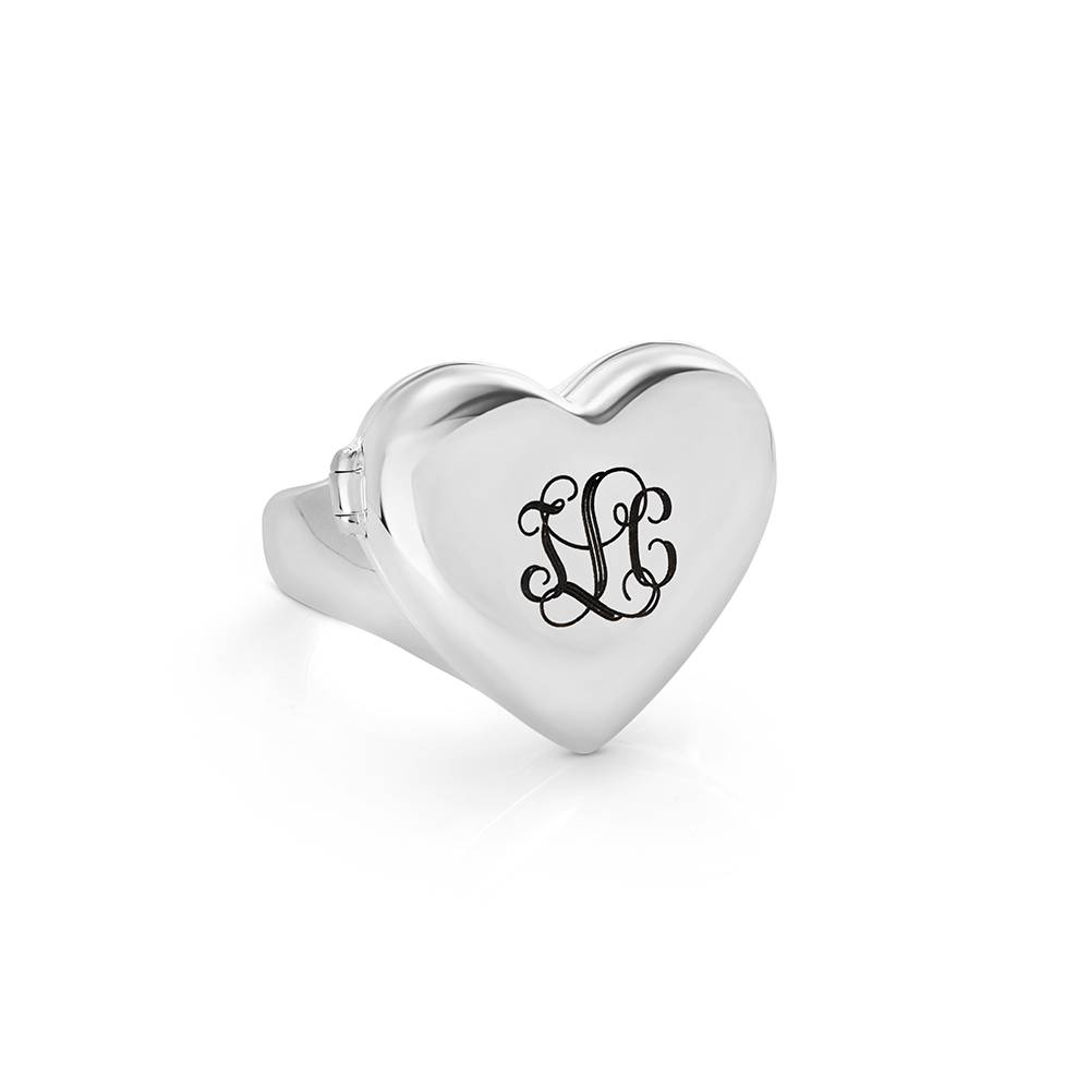 Always in My Heart Photo Monogram Ring in Silver Finish-4 Always in My Heart Photo Monogram Ring in Silver Finish-4 product photo