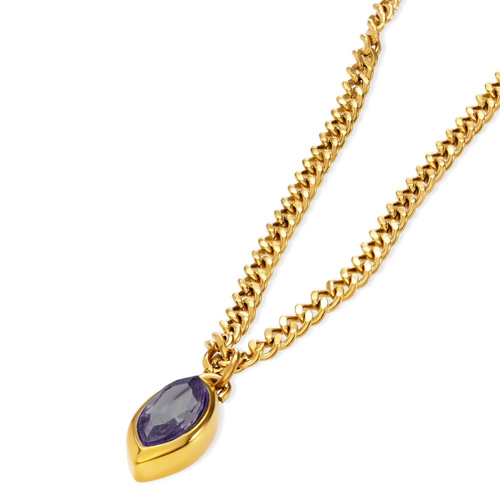 Amethyst Marquise Necklace in Gold Plating-3 product photo