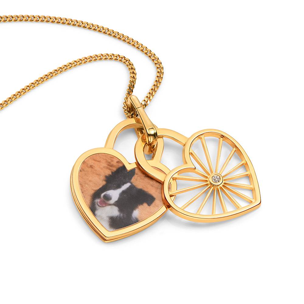 Amorette Photo Pendant Necklace with Diamond in Gold Plating-7 product photo