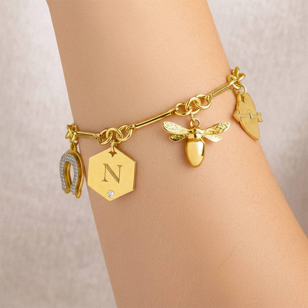 Be Lucky Charm Bracelet in Gold Finish-6 product photo