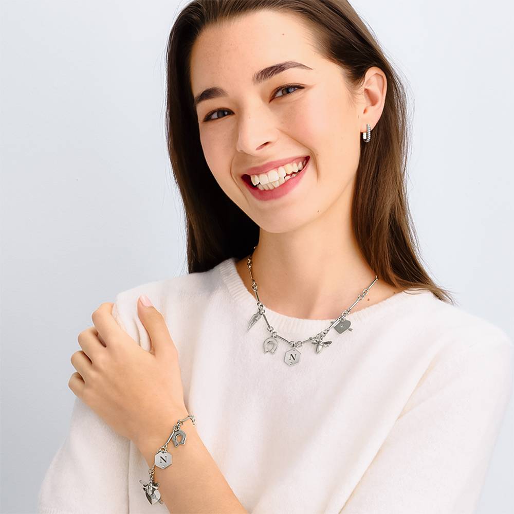 Be Lucky Charm Bracelet in Silver Finish-5 product photo