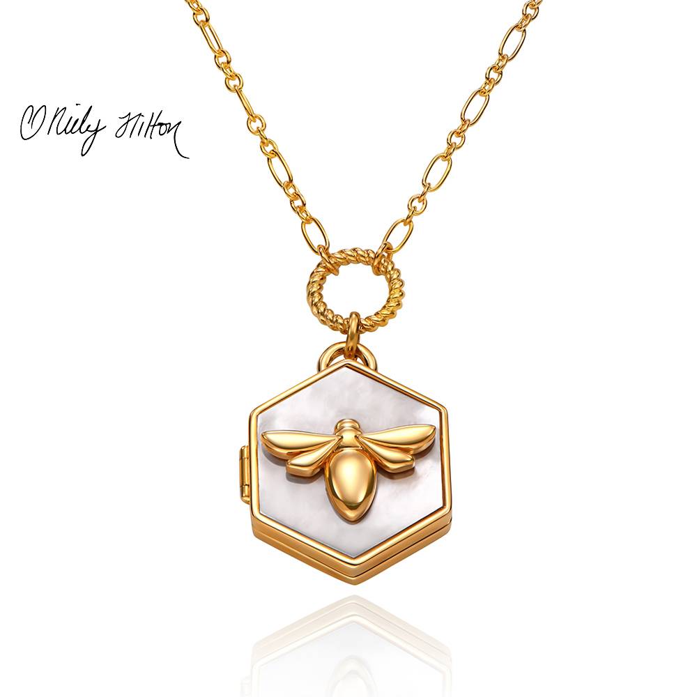 Bee Loved Locket with Mother of Pearl-3 Bee Loved Locket with Mother of Pearl-3 product photo