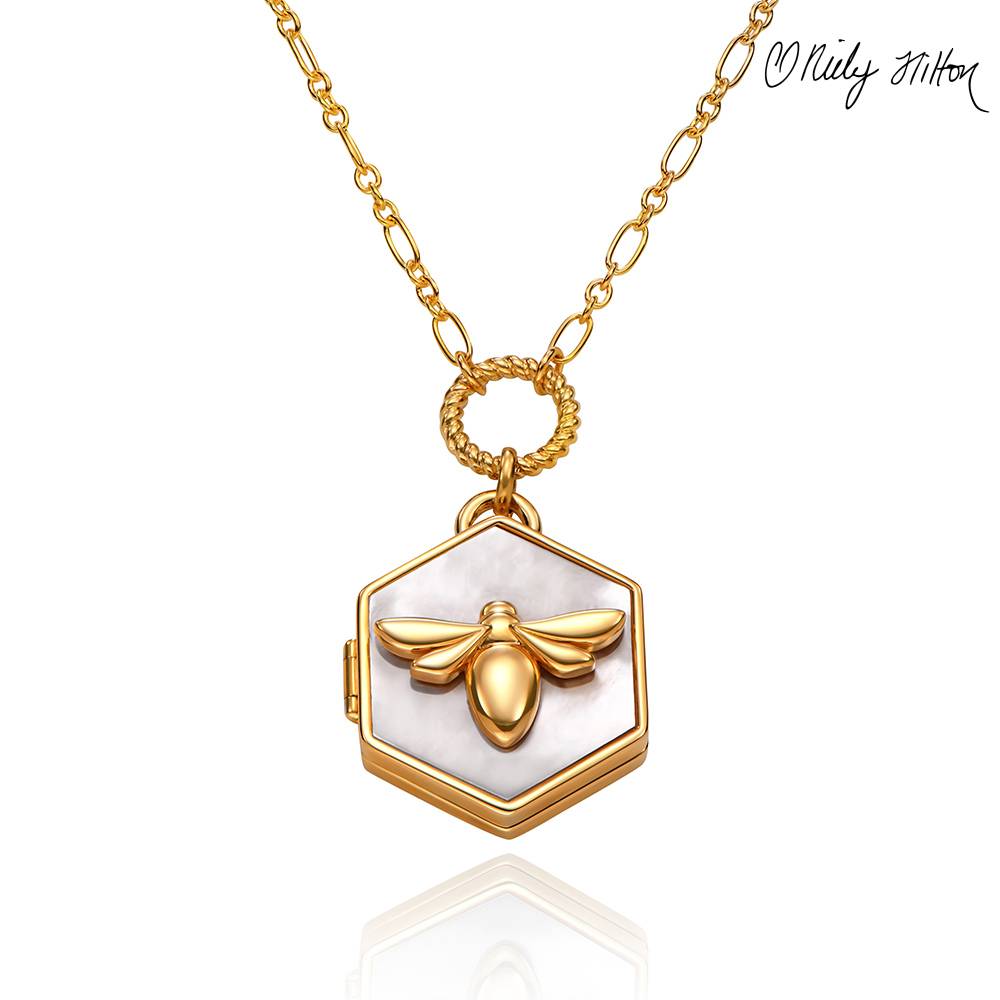 Bee Loved Locket with Mother of Pearl-3 product photo