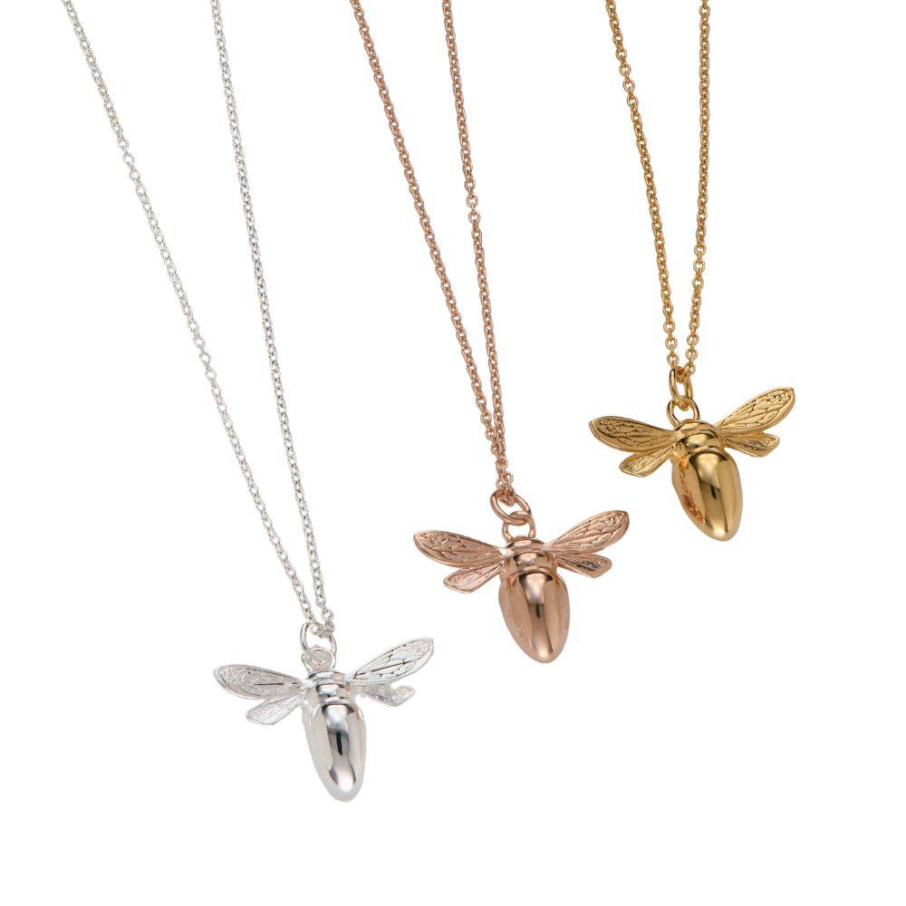 Bee Pendant Necklace in Rose Gold Finish-1 product photo