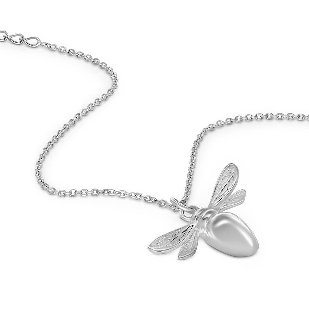 Bee Pendant Necklace in Silver Finish-3 Bee Pendant Necklace in Silver Finish-3 product photo