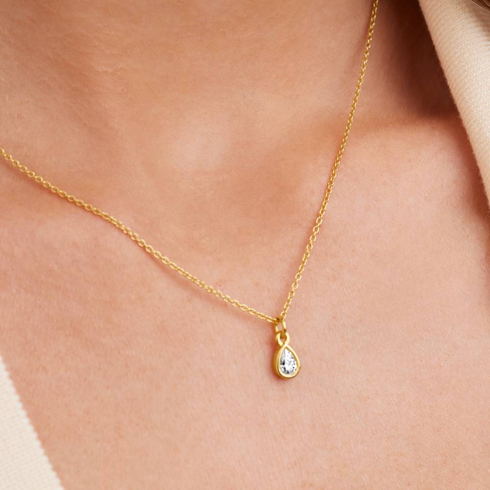 Bianca Teardrop Necklace with 0.20CT Diamond in 18ct Gold Vermeil-2 Bianca Teardrop Necklace with 0.20CT Diamond in 18ct Gold Vermeil-2 product photo