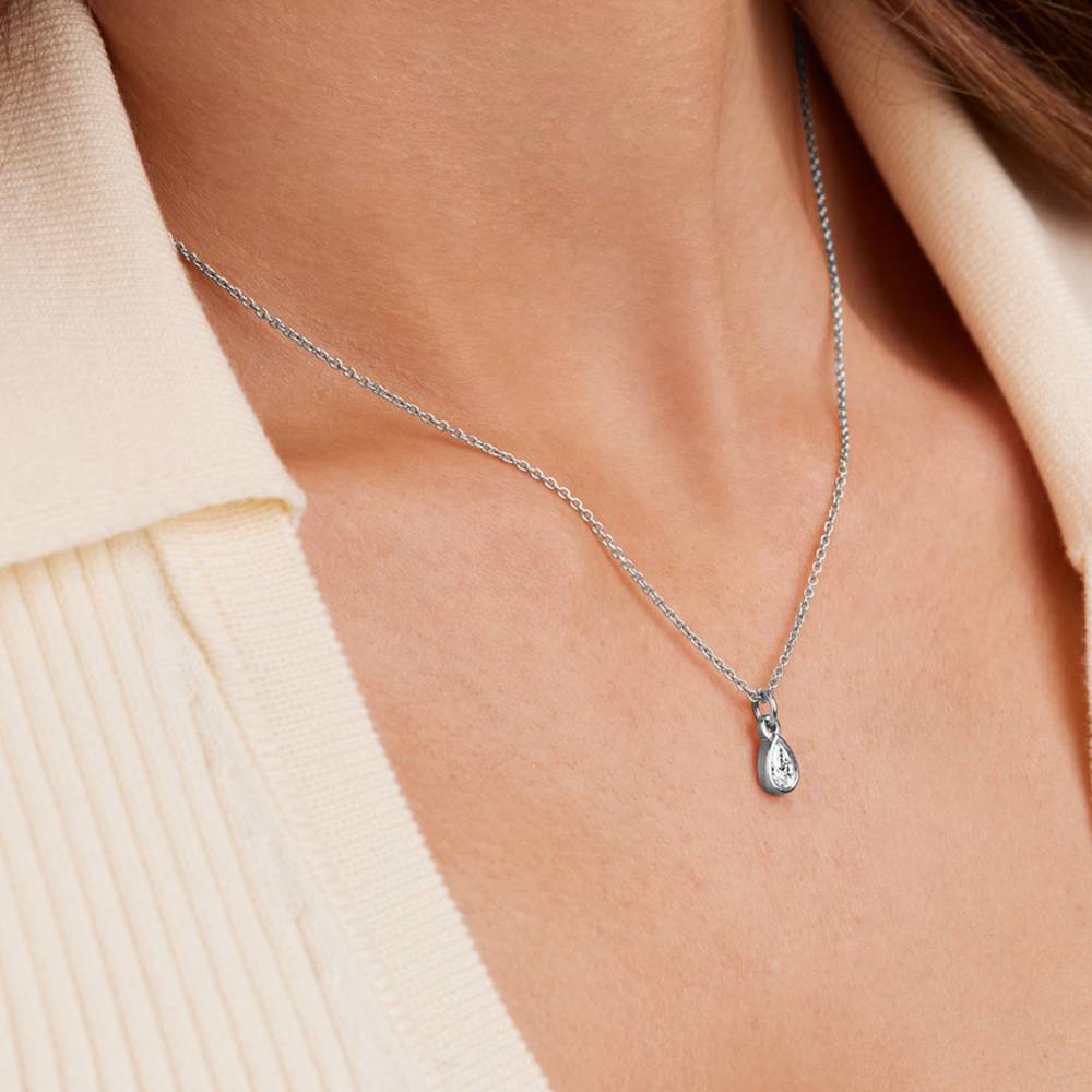 Bianca Teardrop Necklace with 0.20CT Diamond in Sterling Silver-1 product photo
