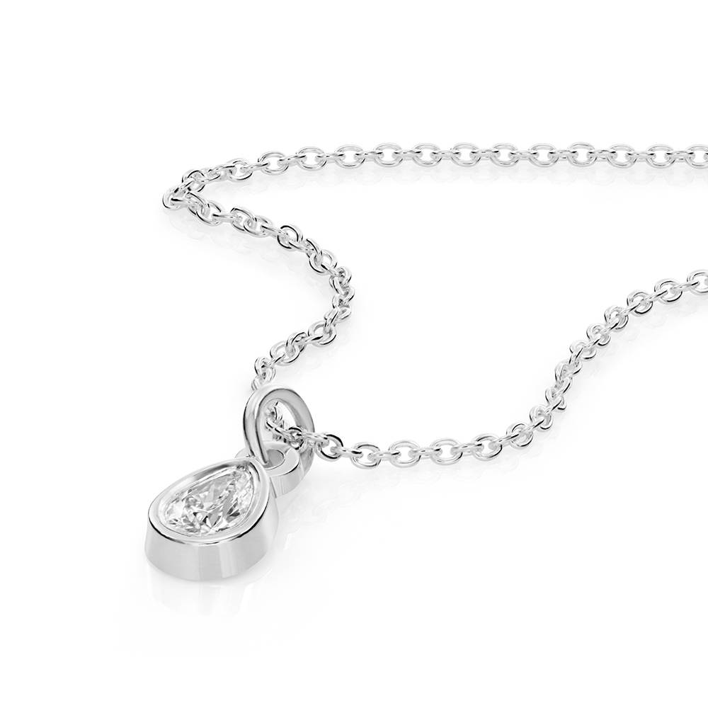 Bianca Teardrop Necklace with 0.20CT Diamond in Sterling Silver-6 product photo