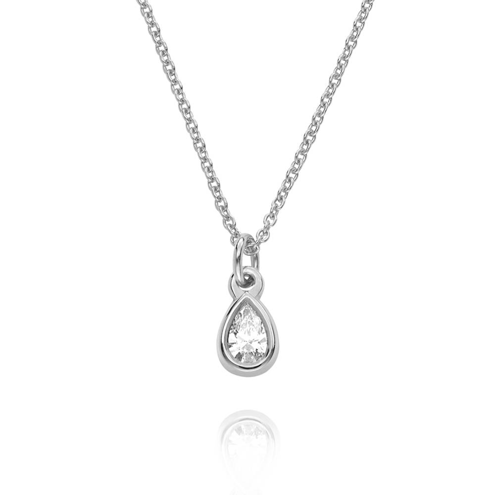 Bianca Teardrop Necklace with 0.20CT Diamond in Sterling Silver-2 product photo