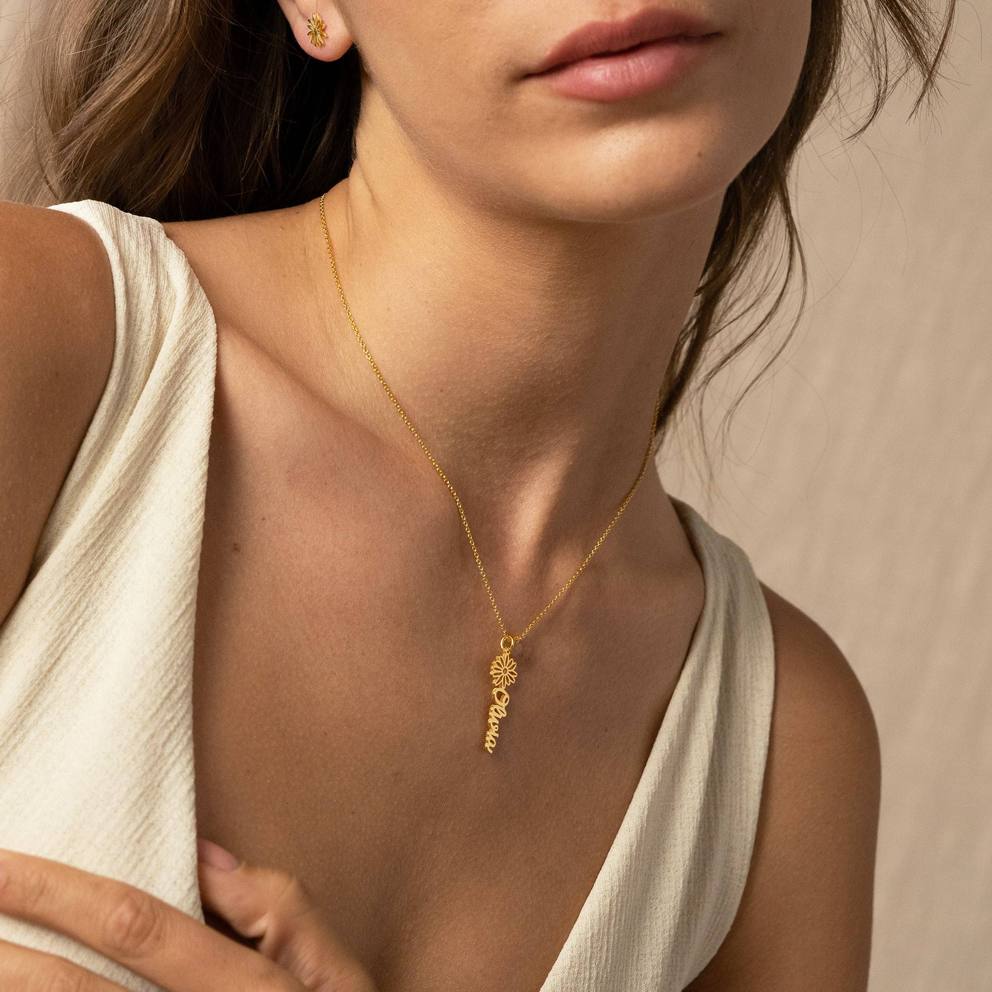 Blooming Birth Flower Name Necklace in 18ct Gold Plating-2 Blooming Birth Flower Name Necklace in 18ct Gold Plating-2 product photo