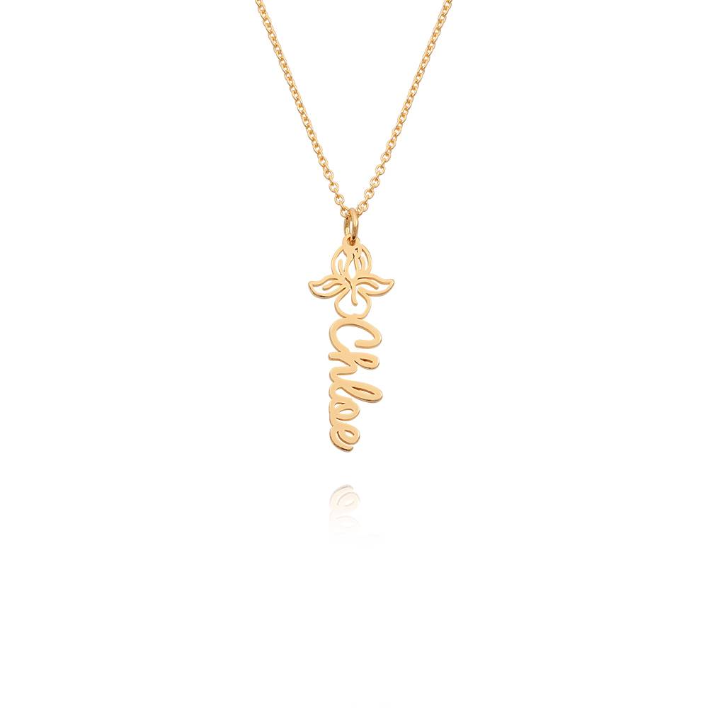 Blooming Birth Flower Name Necklace in 18ct Gold Plating-1 Blooming Birth Flower Name Necklace in 18ct Gold Plating-1 product photo