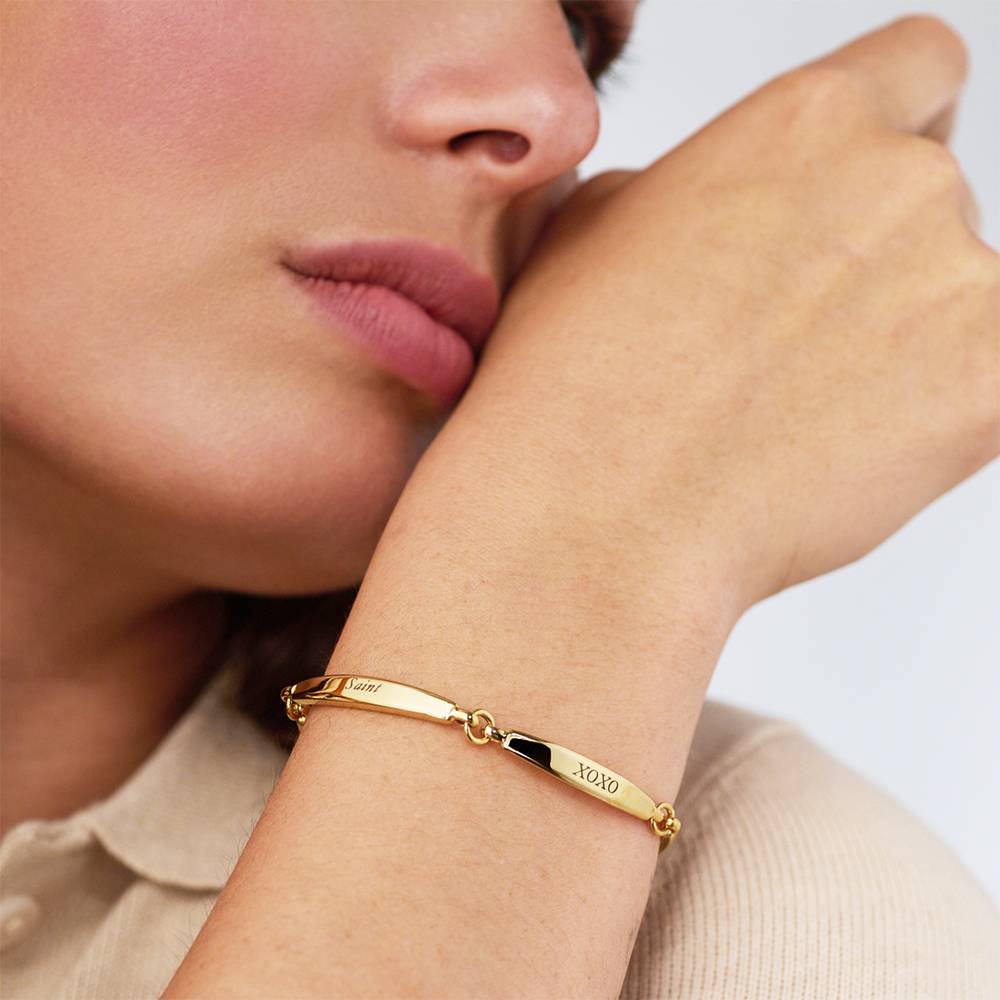 Chapters Engraved Bar Bracelet in Gold Plating-5 product photo