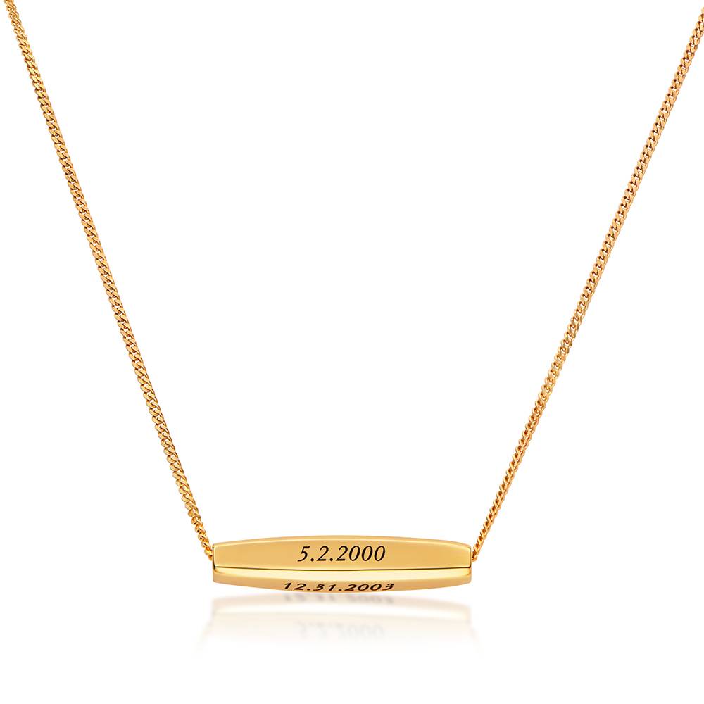 Chapters Engraved Spinning Bar Necklace in Gold Plating-1 product photo