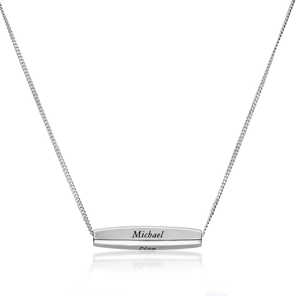 Chapters Engraved Spinning Bar Necklace in Silver-1 product photo