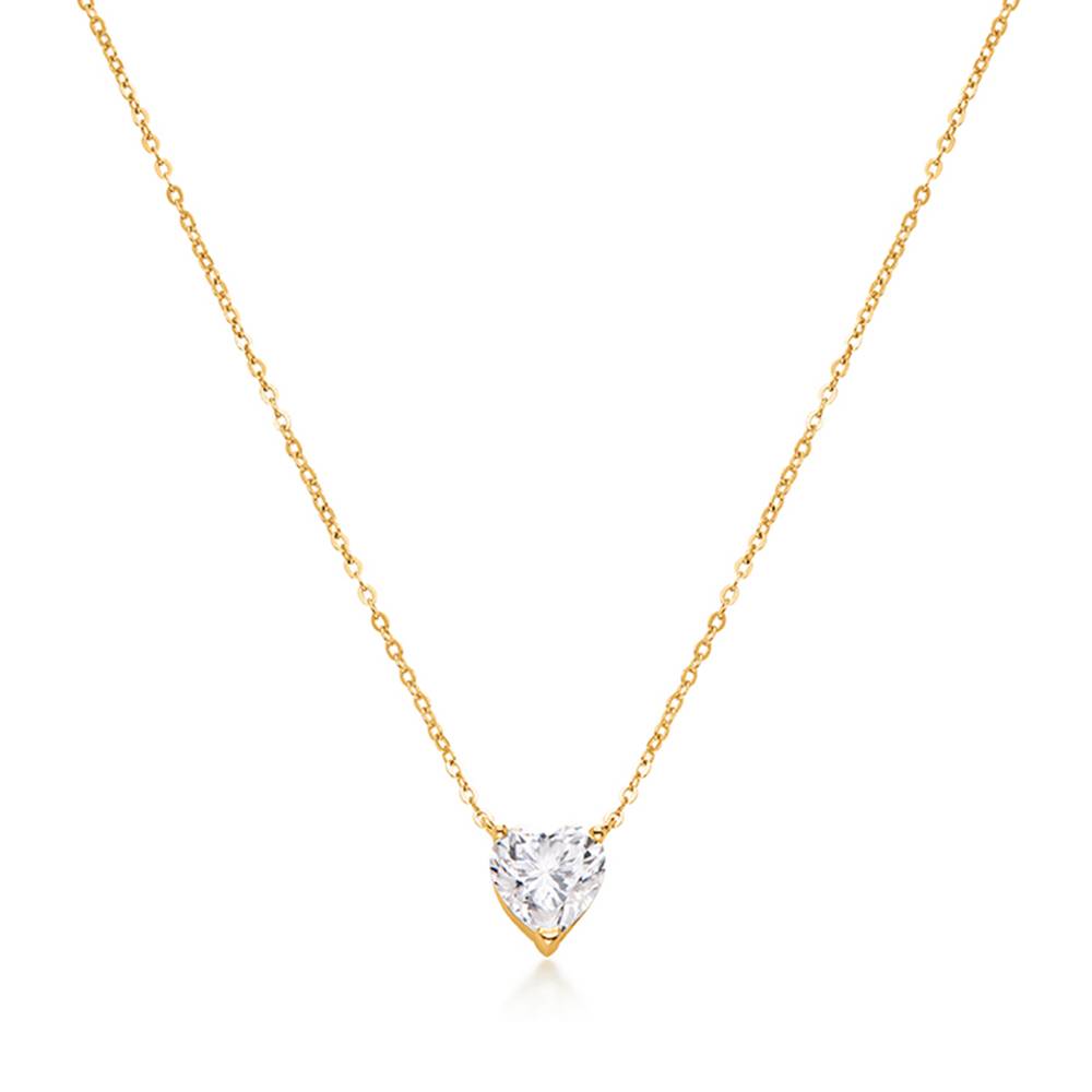 Classic Heart Necklace in Vermeil with Cubic Zirconia-1 Classic Heart Necklace in Vermeil with Cubic Zirconia-1 product photo