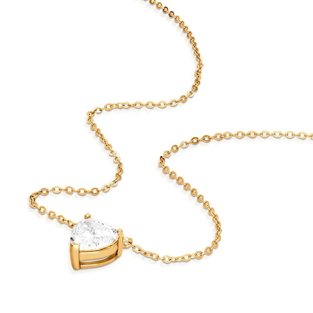 Classic Heart Necklace in Vermeil with Cubic Zirconia-2 Classic Heart Necklace in Vermeil with Cubic Zirconia-2 product photo