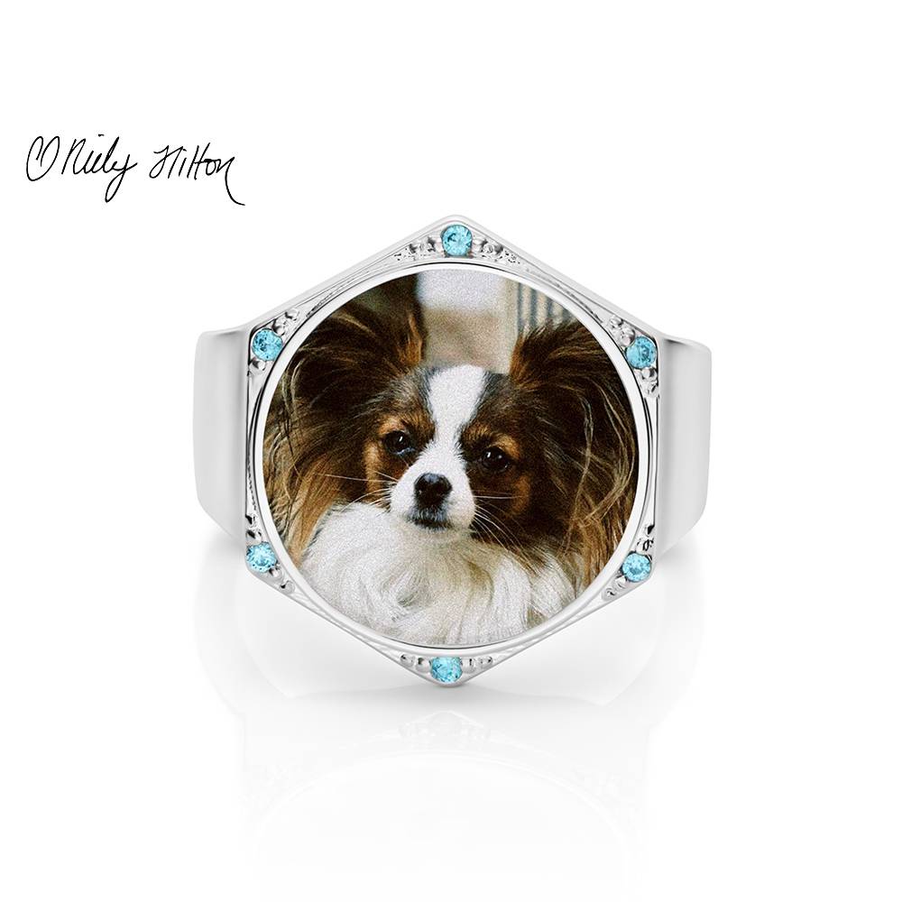 Coco Hexagon Ring in Silver Finish-5 Coco Hexagon Ring in Silver Finish-5 product photo
