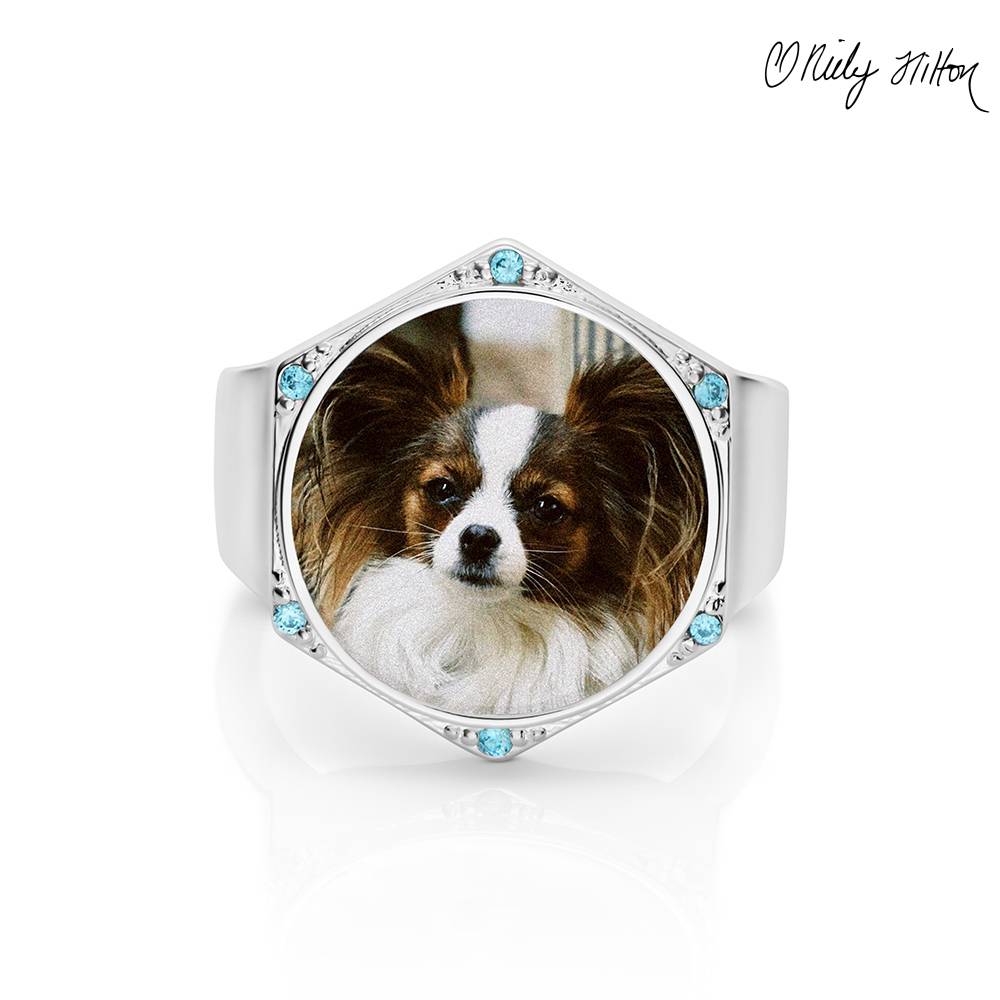 Coco Hexagon Ring in Silver Finish-5 product photo