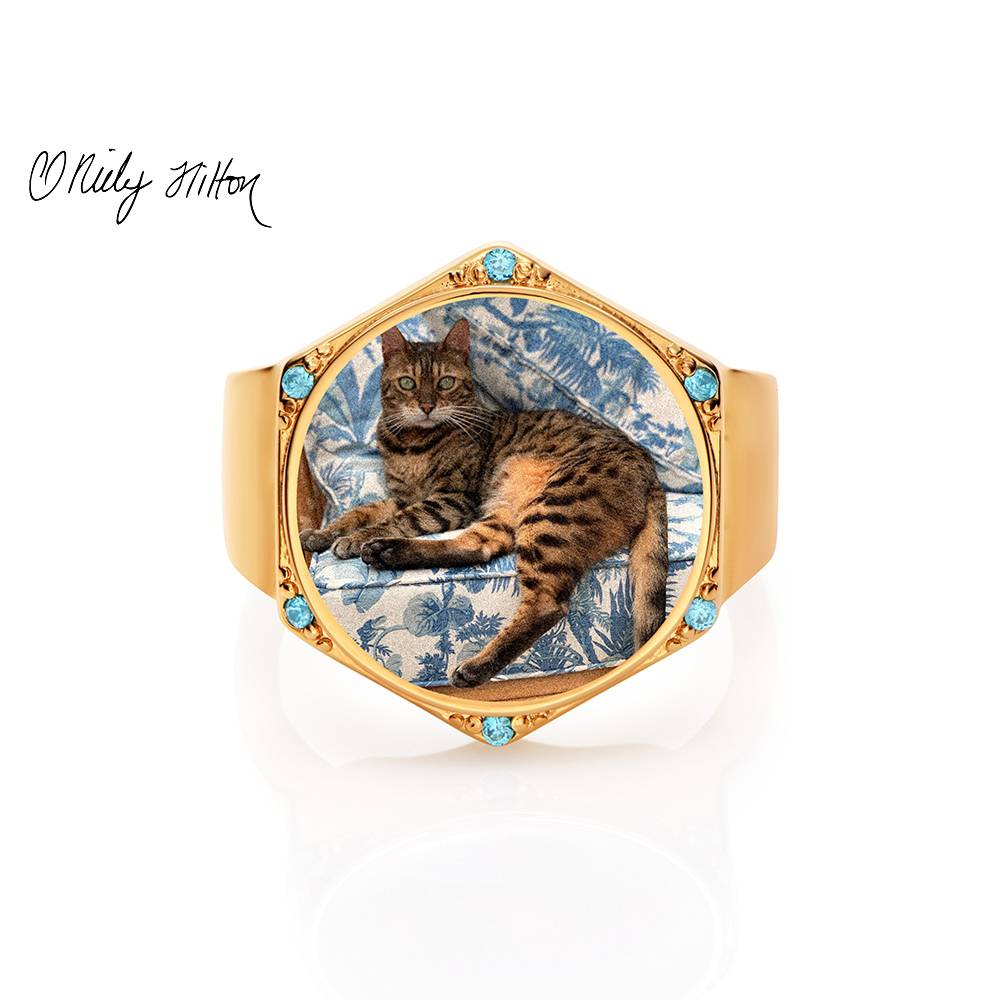 Coco Hexagon Ring in Gold Finish-2 Coco Hexagon Ring in Gold Finish-2 product photo