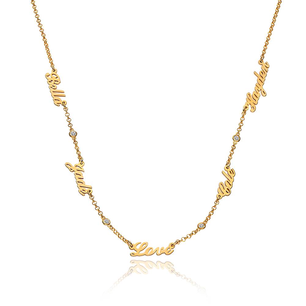 Heritage Multiple Name Necklace with Diamonds in 18ct Gold Vermeil-3 Heritage Multiple Name Necklace with Diamonds in 18ct Gold Vermeil-3 product photo