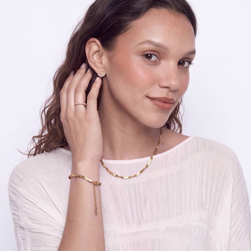 Effortless Twist Snake Chain Bracelet in Gold Plating-2 product photo