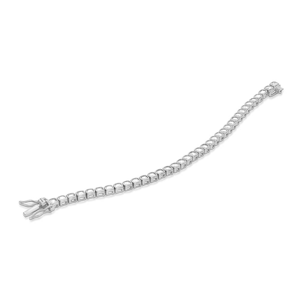 Endless Grace Tennis Bracelet in Silver with Cushion Cubic Zirconia-2 product photo