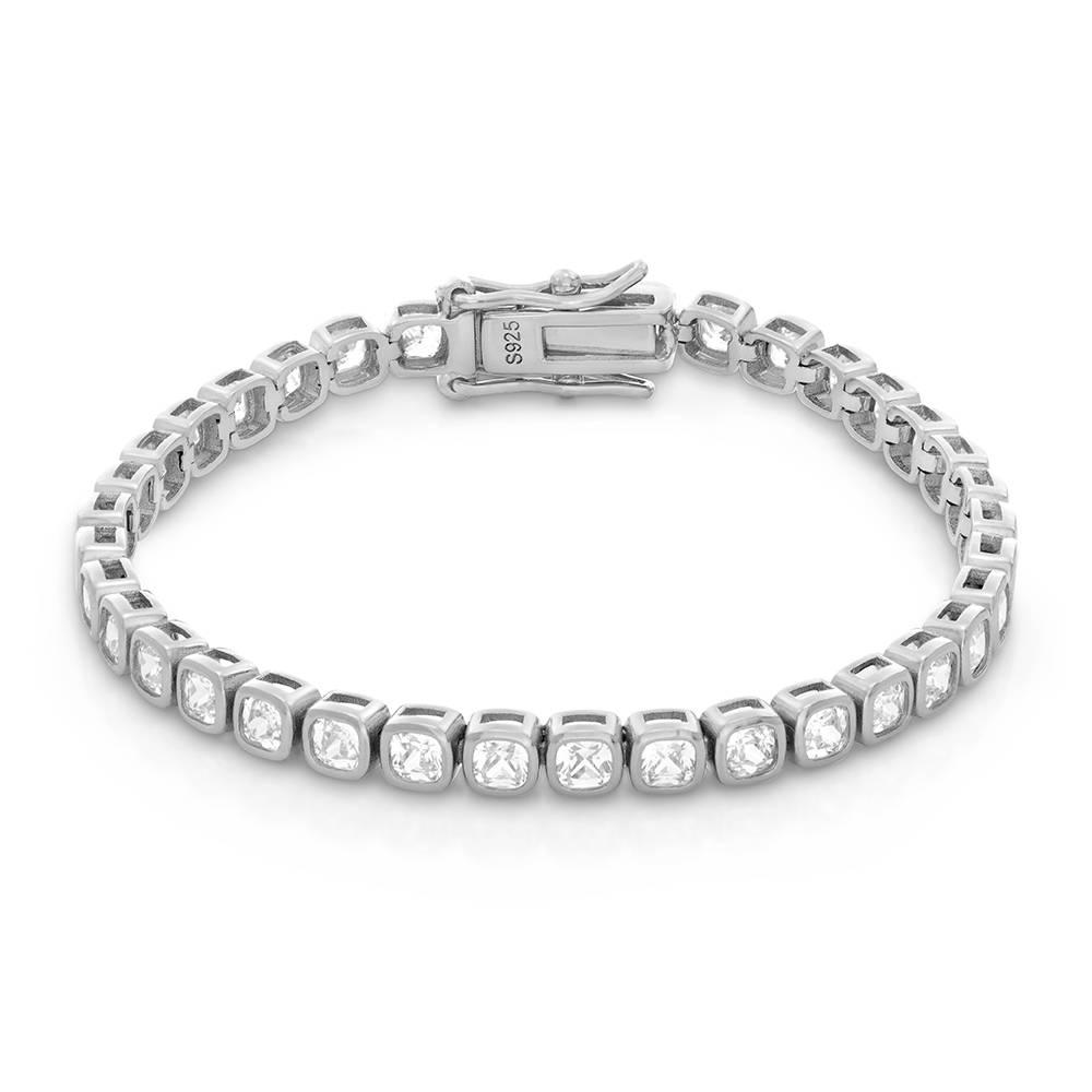 Endless Grace Tennis Bracelet in Silver with Cushion Cubic Zirconia-1 product photo