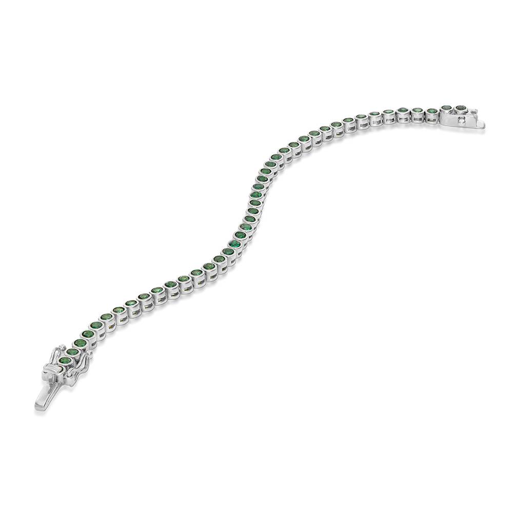 Endless Grace Tennis Bracelet in Silver with Round Green Cubic Zirconia-2 Endless Grace Tennis Bracelet in Silver with Round Green Cubic Zirconia-2 product photo